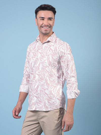 Pink Printed Shirt-Men Shirts-Crimsoune Club