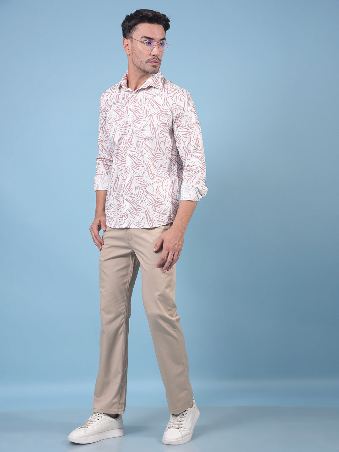 Pink Printed Shirt-Men Shirts-Crimsoune Club