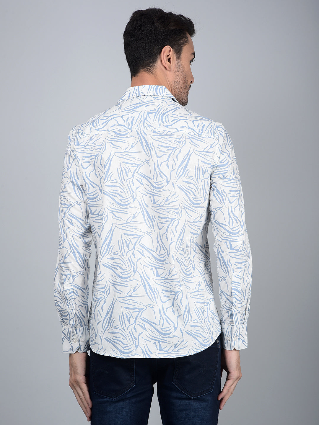 Blue Printed Shirt-Men Shirts-Crimsoune Club