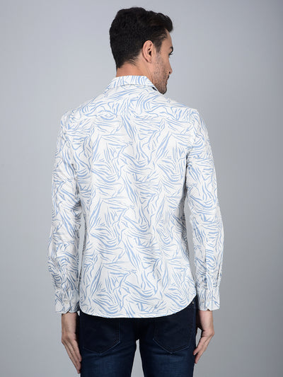 Blue Printed Shirt-Men Shirts-Crimsoune Club