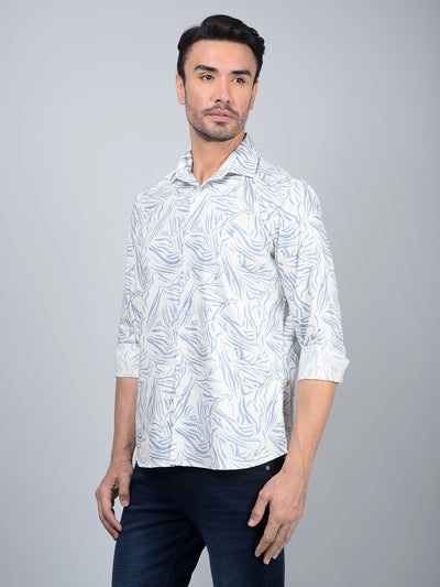 Blue Printed Shirt-Men Shirts-Crimsoune Club