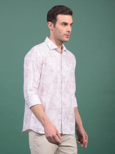 Purple Floral Print 100% Cotton Shirt-Men Shirts-Crimsoune Club