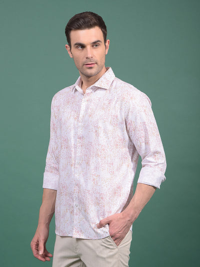 Purple Floral Print 100% Cotton Shirt-Men Shirts-Crimsoune Club