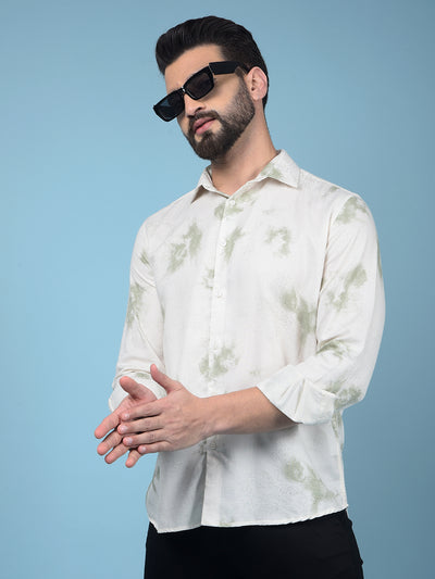 Green Printed Shirt-Men Shirts-Crimsoune Club