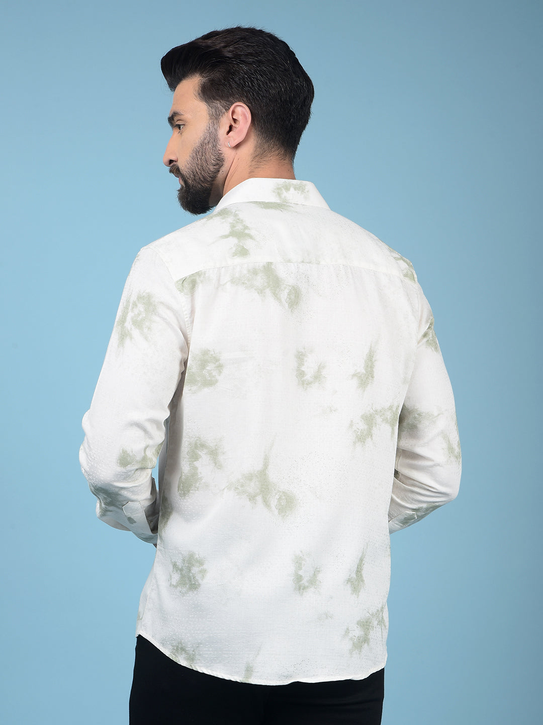 Green Printed Shirt-Men Shirts-Crimsoune Club