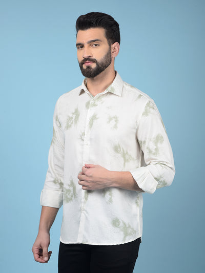Green Printed Shirt-Men Shirts-Crimsoune Club