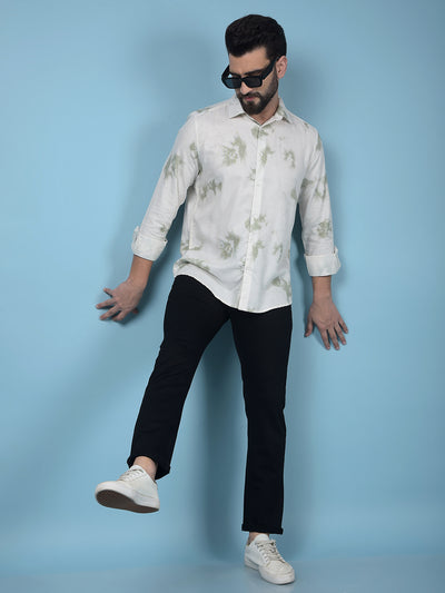 Green Printed Shirt-Men Shirts-Crimsoune Club