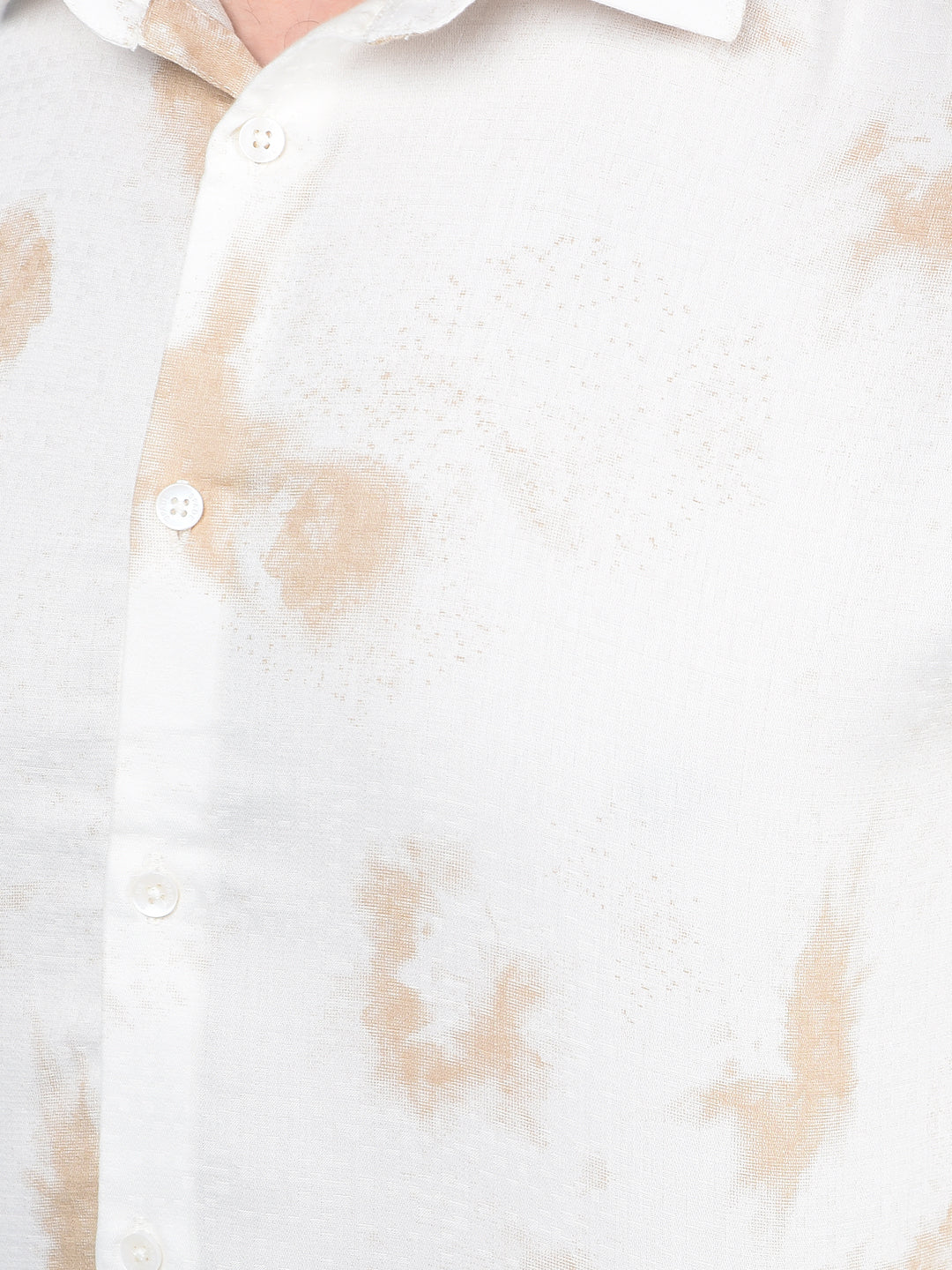 Beige Printed Shirt-Men Shirts-Crimsoune Club