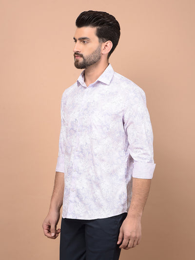 Purple Floral Print Shirt-Men Shirts-Crimsoune Club