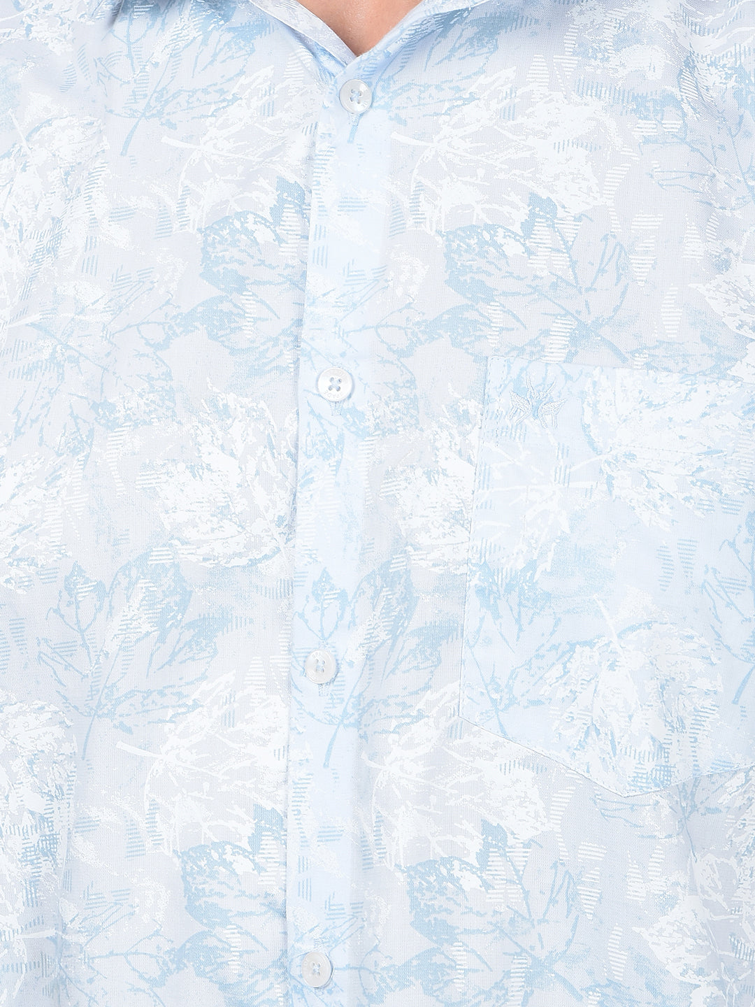 Blue Floral Print Shirt-Men Shirts-Crimsoune Club
