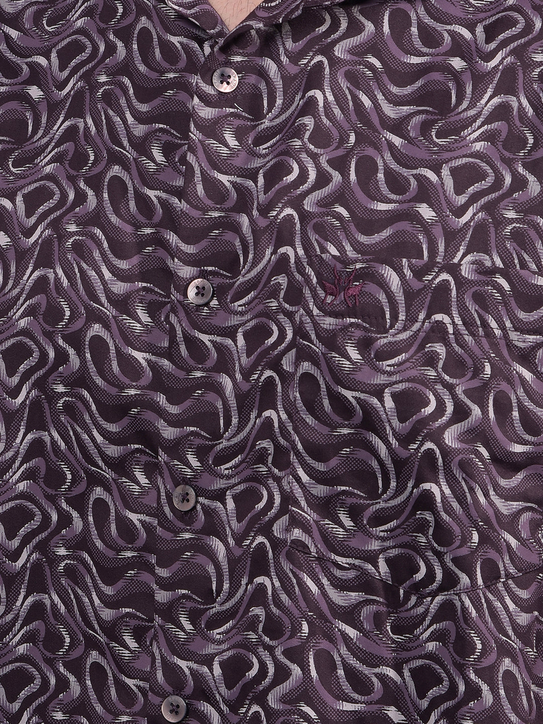 Wine Abstract Print Shirt-Men Shirts-Crimsoune Club
