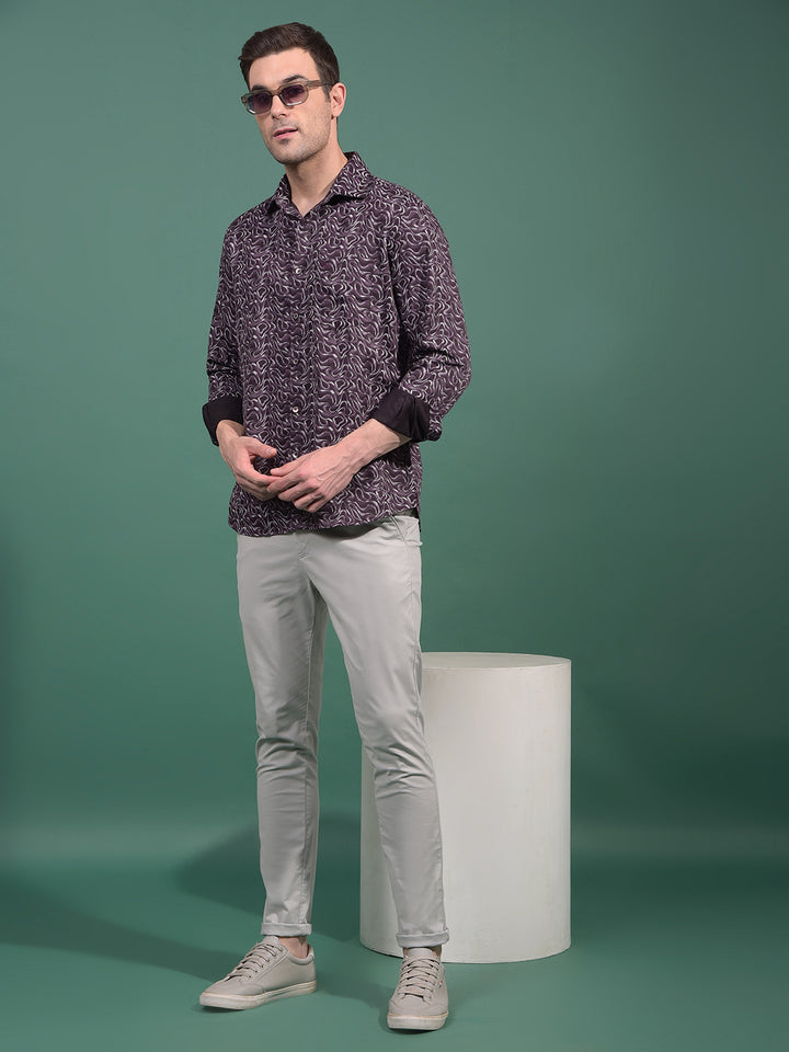 Wine Abstract Print Shirt-Men Shirts-Crimsoune Club