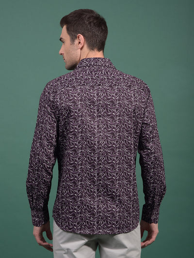 Wine Abstract Print Shirt-Men Shirts-Crimsoune Club