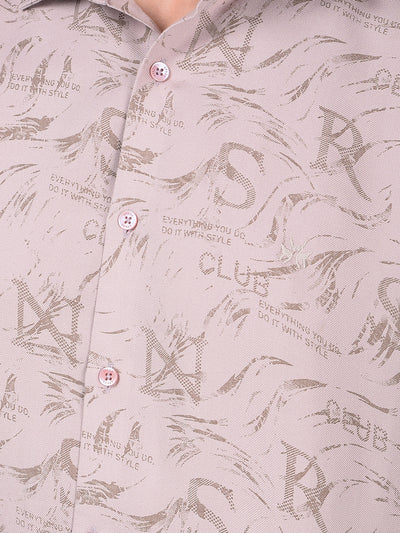 Pink Typographic Print Shirt-Men Shirts-Crimsoune Club