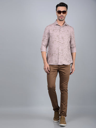 Pink Typographic Print Shirt-Men Shirts-Crimsoune Club