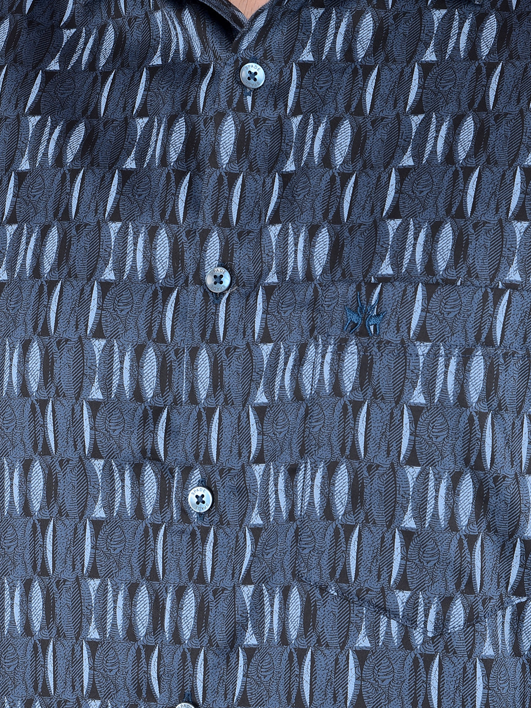 Blue Printed Shirt-Men Shirts-Crimsoune Club