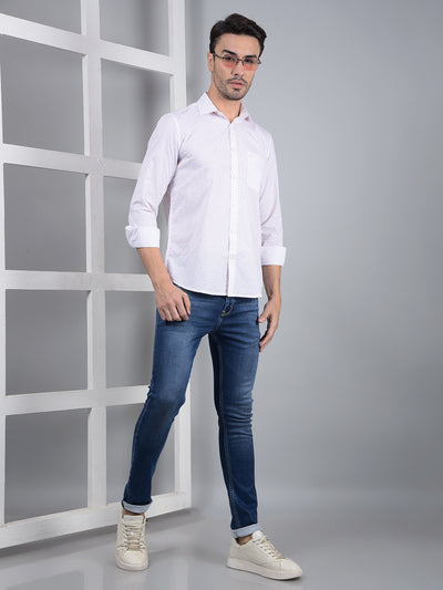 Pink Printed 100% Cotton Shirt-Men Shirts-Crimsoune Club