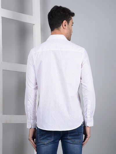Pink Printed 100% Cotton Shirt-Men Shirts-Crimsoune Club