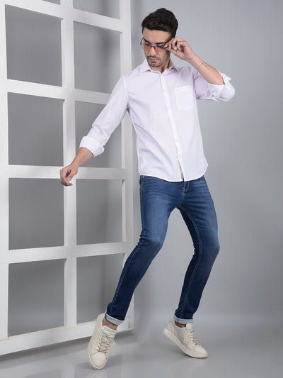 Pink Printed 100% Cotton Shirt-Men Shirts-Crimsoune Club