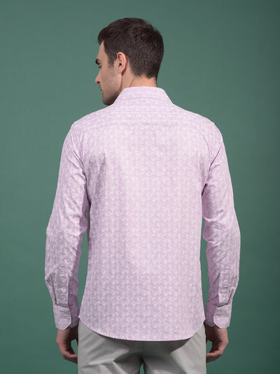 Purple Floral Print 100% Cotton Shirt-Men Shirts-Crimsoune Club