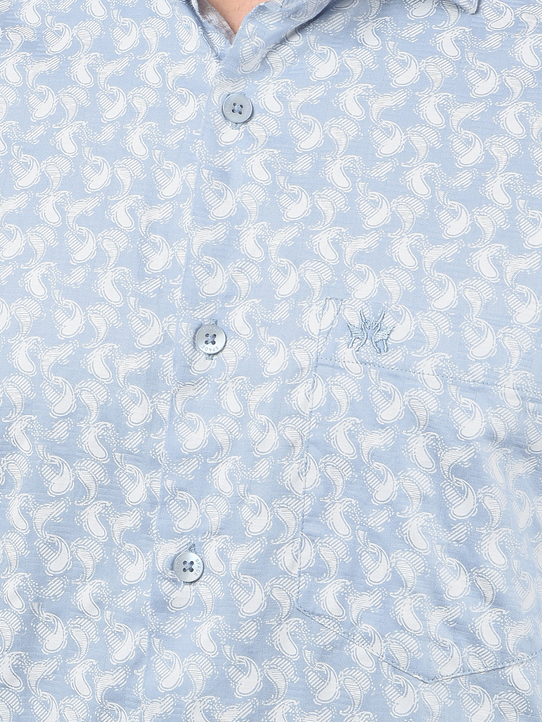 Blue Floral Print 100% Cotton Shirt-Men Shirts-Crimsoune Club