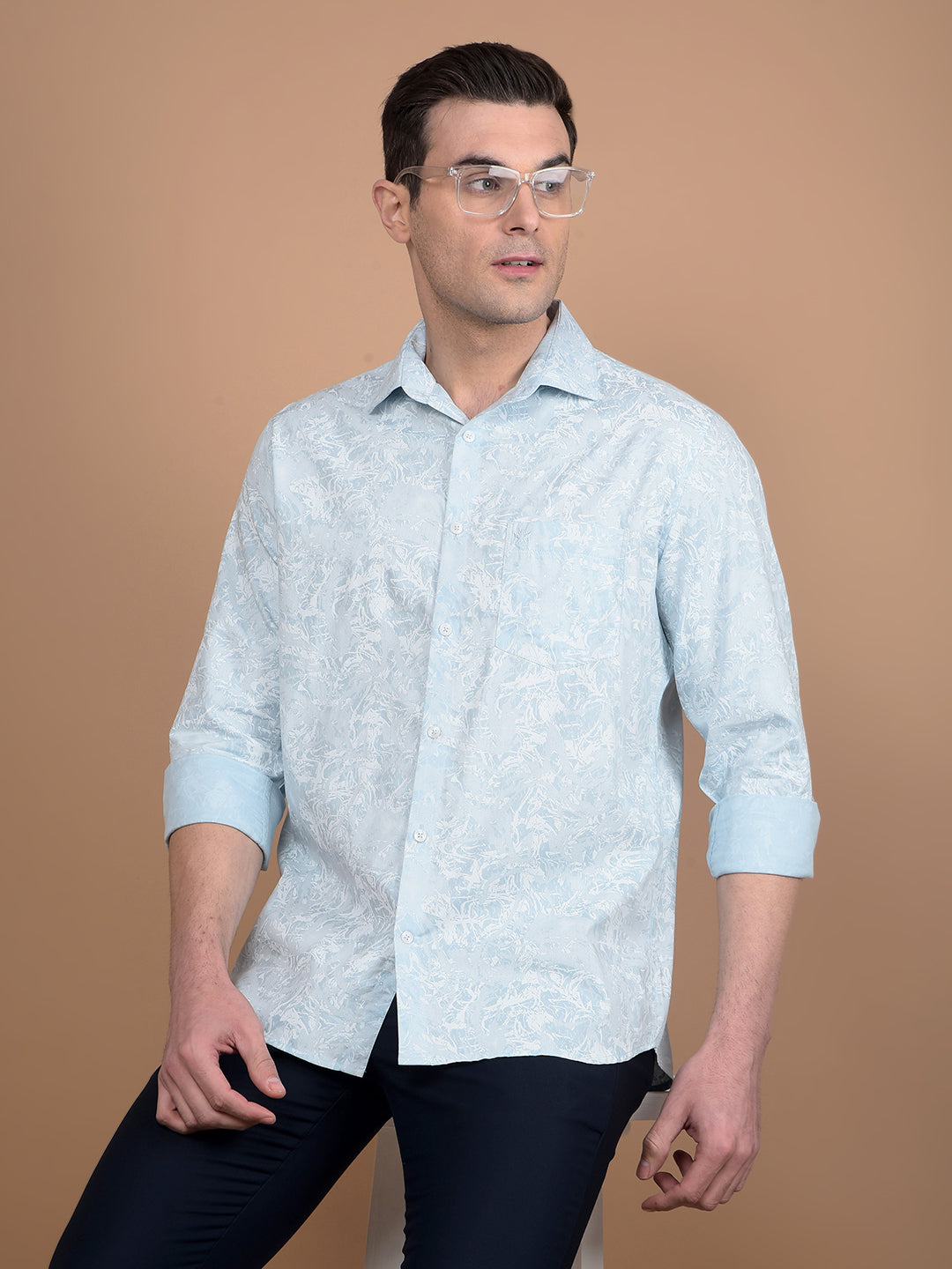 Green Printed Shirt-Men Shirts-Crimsoune Club