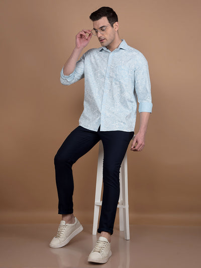 Green Printed Shirt-Men Shirts-Crimsoune Club