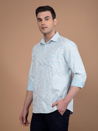 Green Printed Shirt-Men Shirts-Crimsoune Club