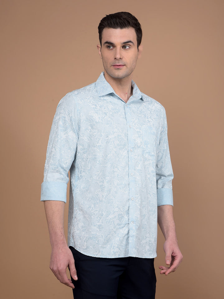 Green Printed Shirt-Men Shirts-Crimsoune Club