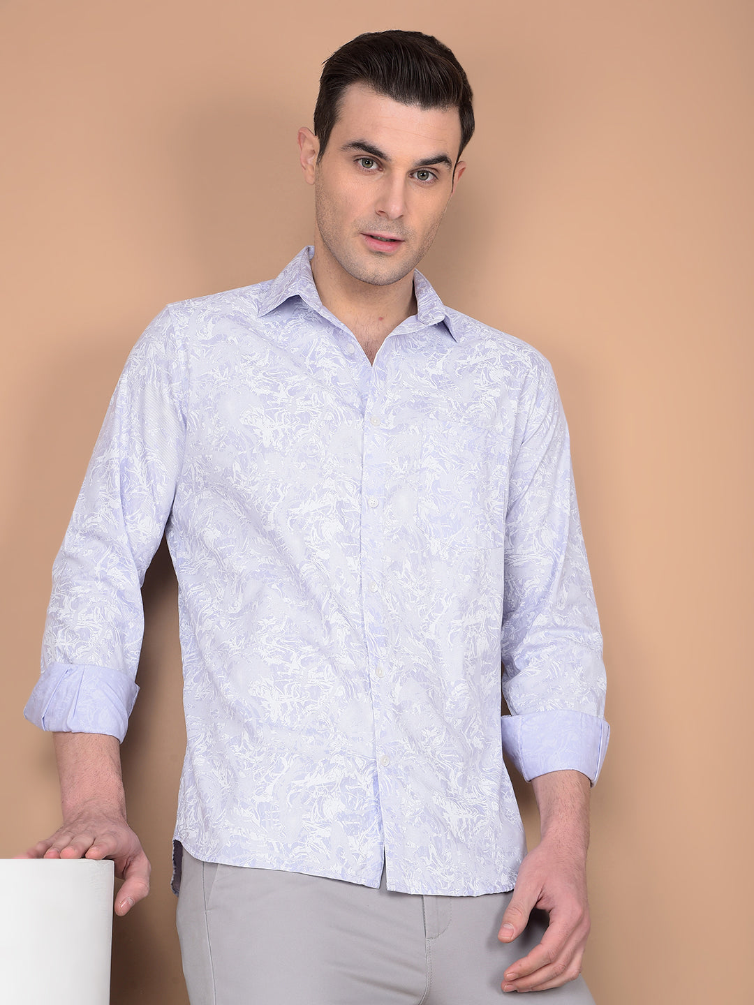 Purple Printed Shirt-Men Shirts-Crimsoune Club