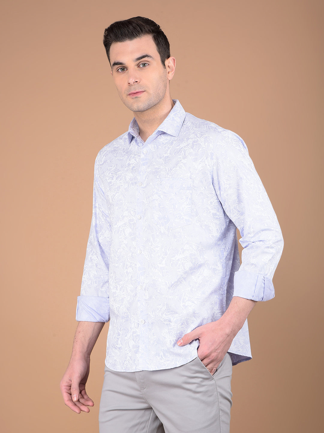 Purple Printed Shirt-Men Shirts-Crimsoune Club