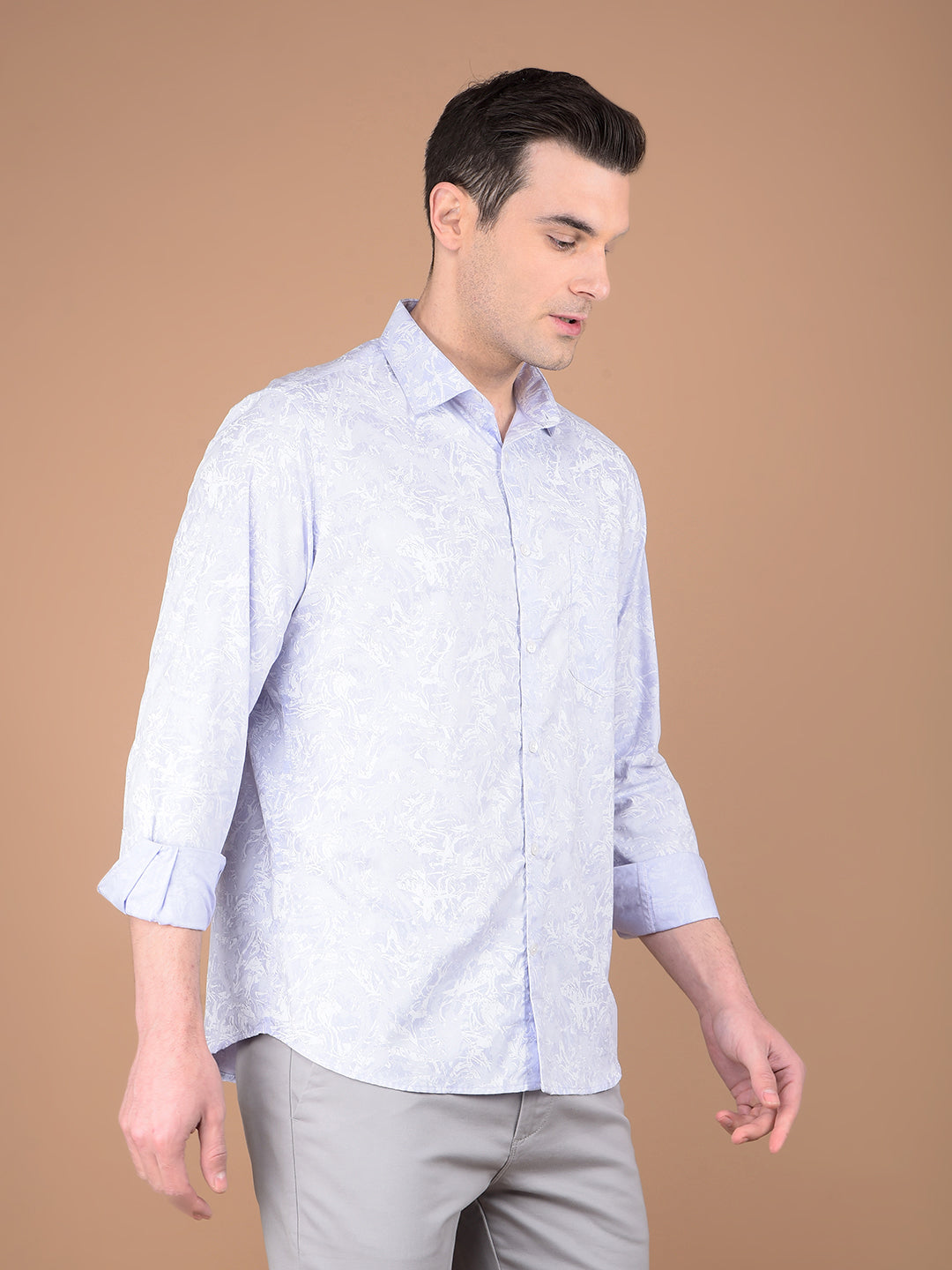 Purple Printed Shirt-Men Shirts-Crimsoune Club
