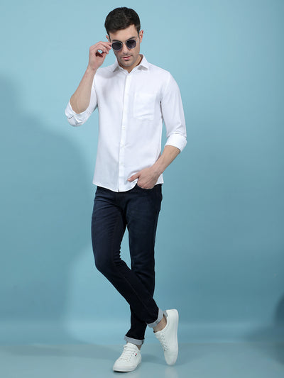 White Floral Print Shirt-Men Shirts-Crimsoune Club