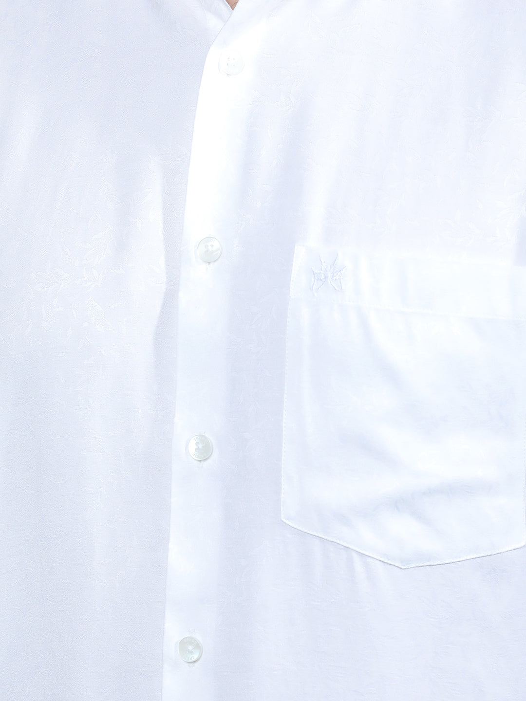 White Floral Print Shirt-Men Shirts-Crimsoune Club