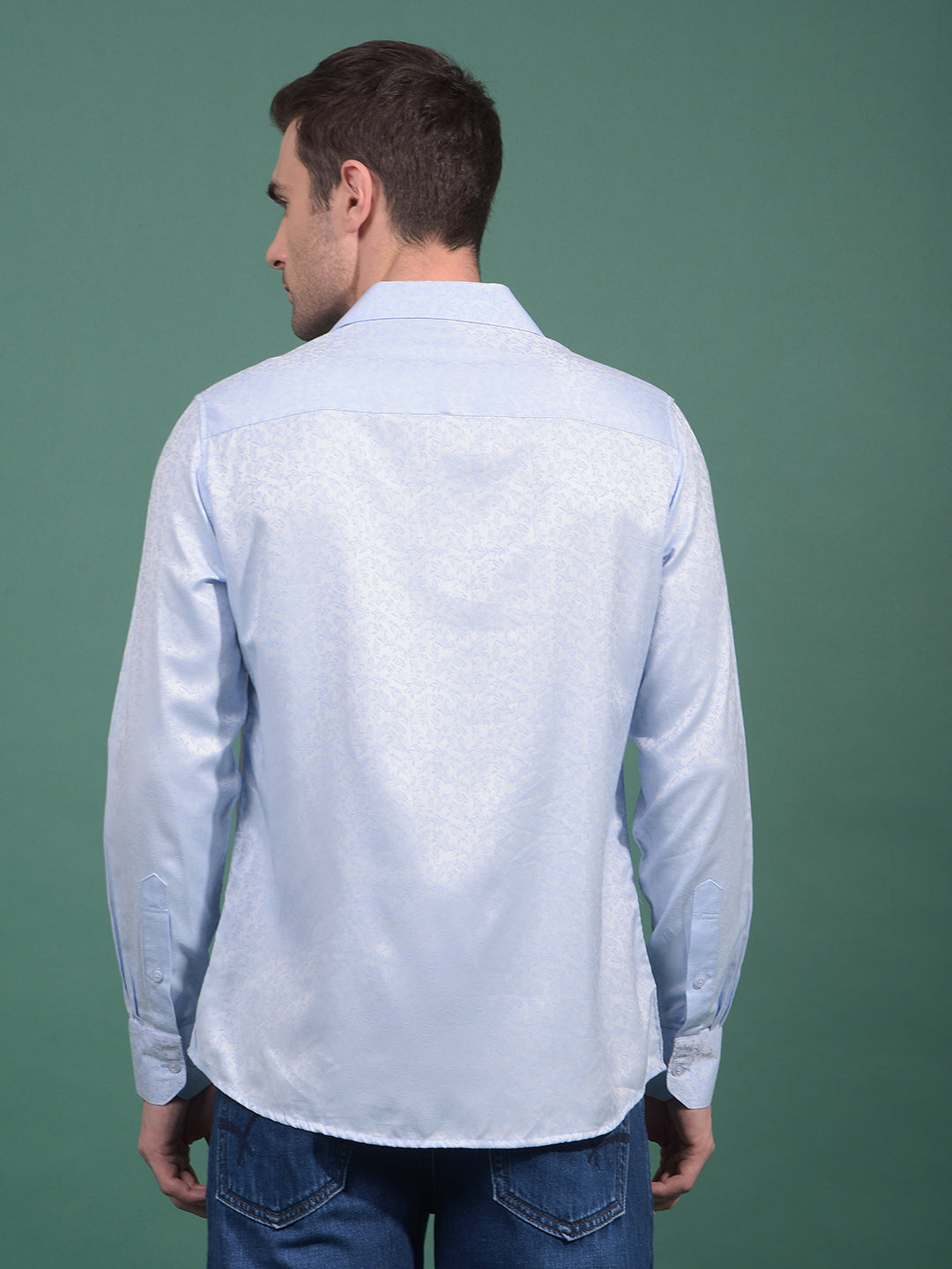 Blue Floral Print Shirt-Men Shirts-Crimsoune Club