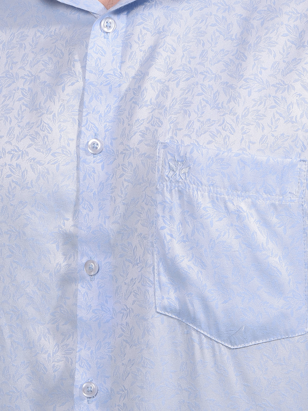 Blue Floral Print Shirt-Men Shirts-Crimsoune Club