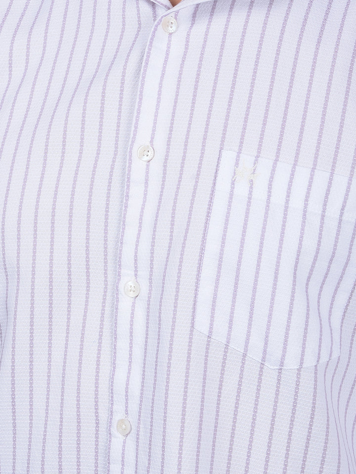Purple Vertical Stripes 100% Cotton Shirt-Men Shirts-Crimsoune Club
