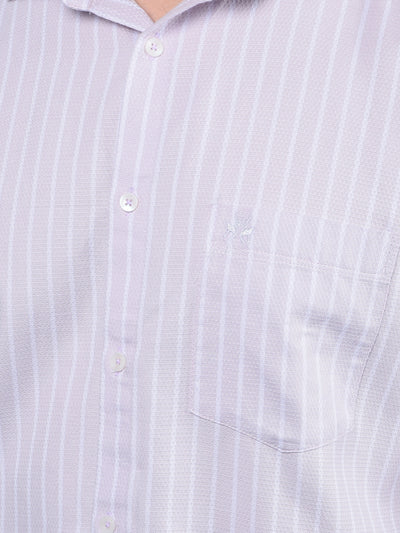 Purple Vertical Stripes 100% Cotton Knitted Shirt-Men Shirts-Crimsoune Club