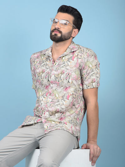 Multi-Color Floral Print 100% Cotton Shirt-Men Shirts-Crimsoune Club