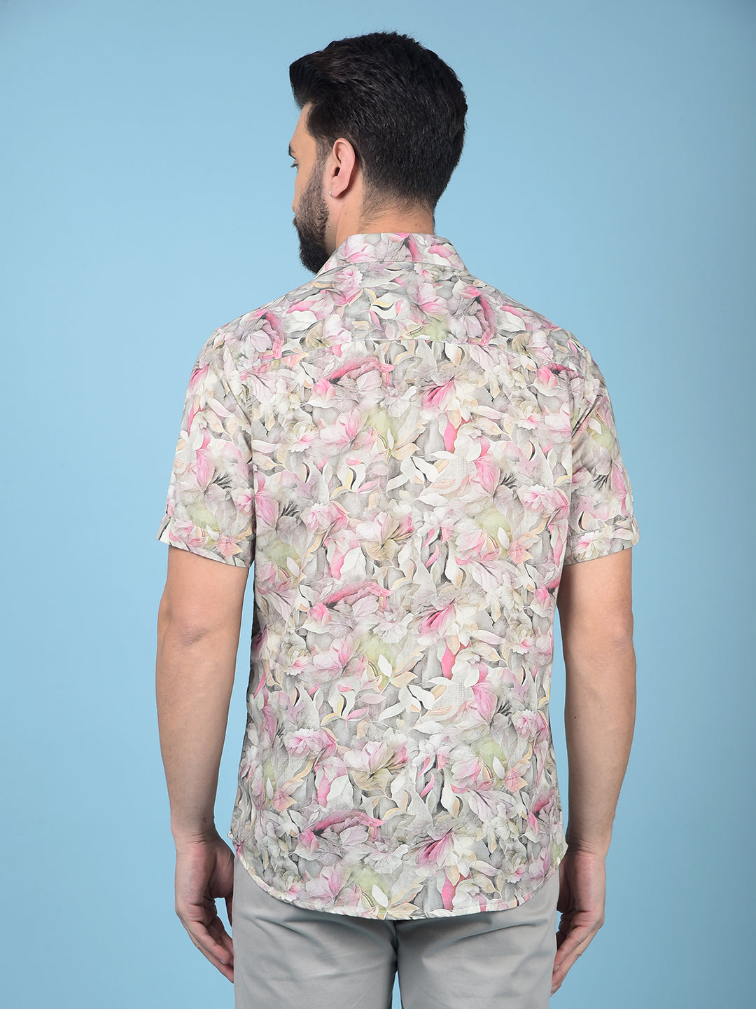 Multi-Color Floral Print 100% Cotton Shirt-Men Shirts-Crimsoune Club