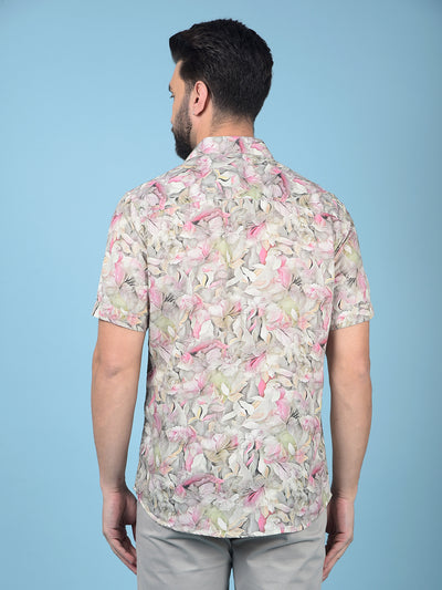 Multi-Color Floral Print 100% Cotton Shirt-Men Shirts-Crimsoune Club