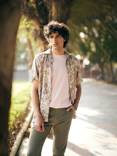 Multi-Color Floral Print 100% Cotton Shirt-Men Shirts-Crimsoune Club