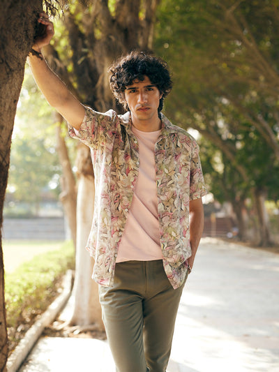 Multi-Color Floral Print 100% Cotton Shirt-Men Shirts-Crimsoune Club