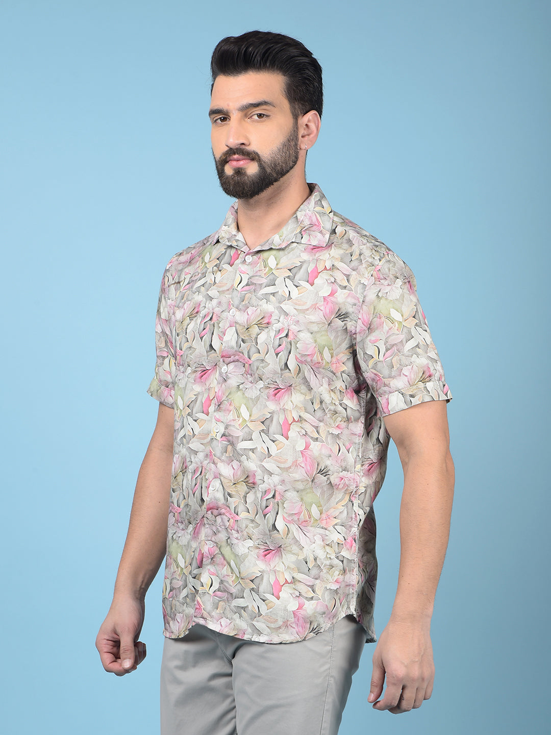 Multi-Color Floral Print 100% Cotton Shirt-Men Shirts-Crimsoune Club