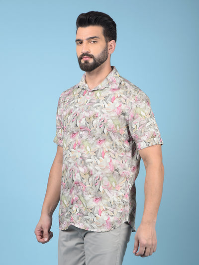 Multi-Color Floral Print 100% Cotton Shirt-Men Shirts-Crimsoune Club