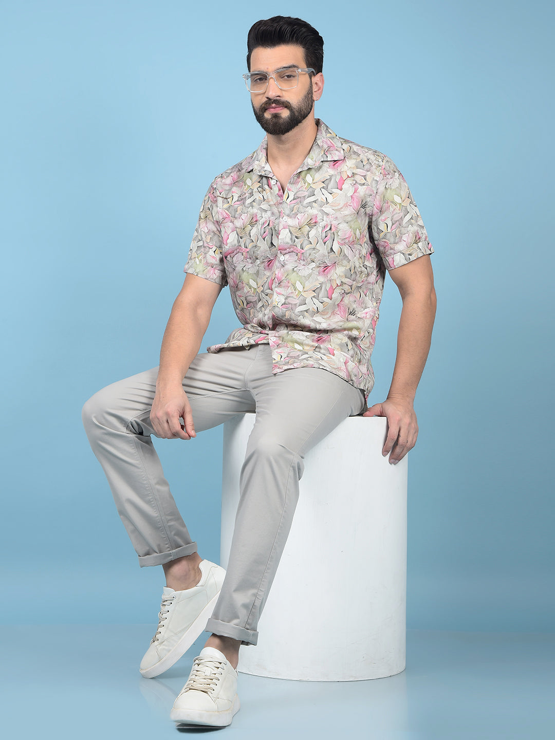 Multi-Color Floral Print 100% Cotton Shirt-Men Shirts-Crimsoune Club
