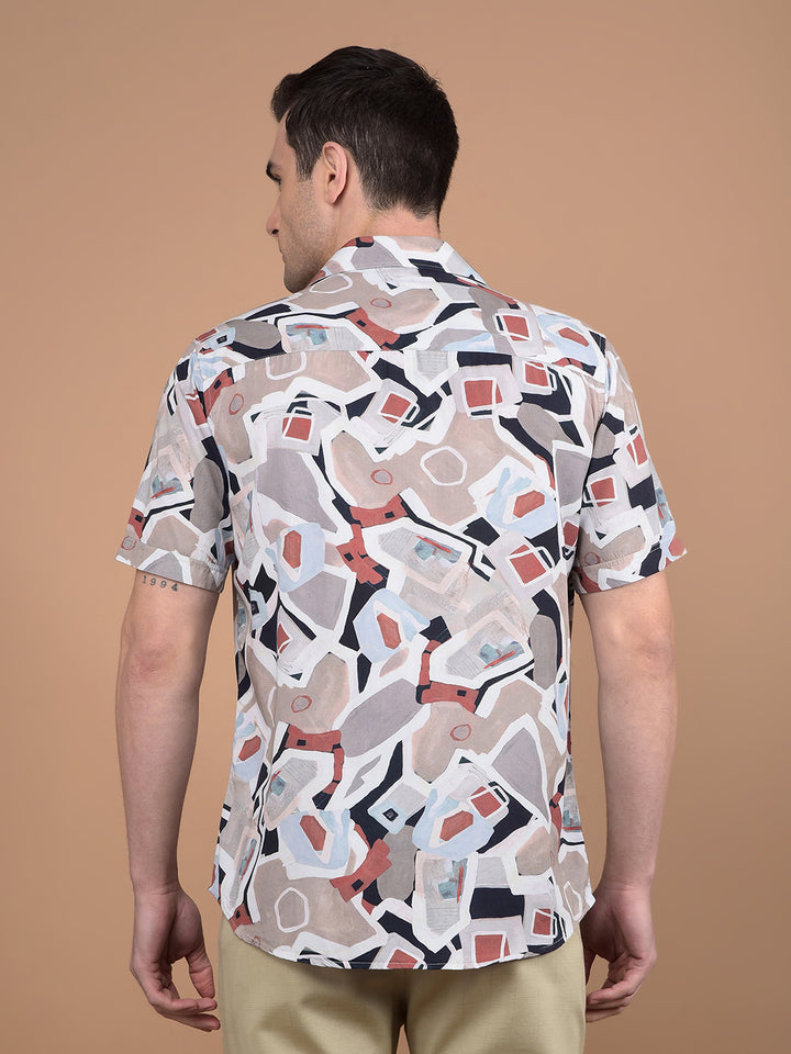 Multi-Color Abstract Print Shirt-Men Shirts-Crimsoune Club