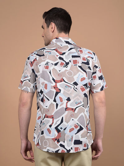 Multi-Color Abstract Print Shirt-Men Shirts-Crimsoune Club