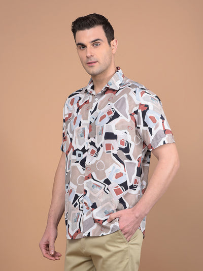 Multi-Color Abstract Print Shirt-Men Shirts-Crimsoune Club