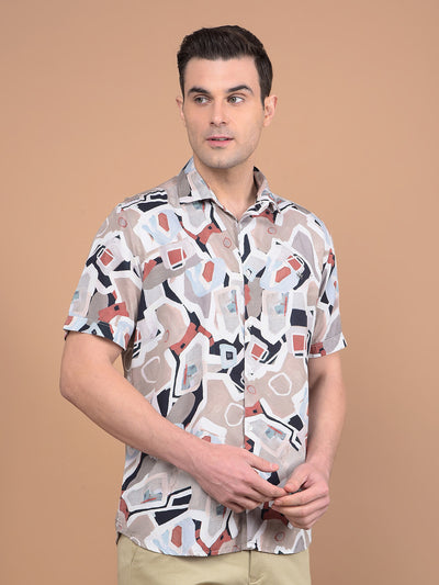 Multi-Color Abstract Print Shirt-Men Shirts-Crimsoune Club